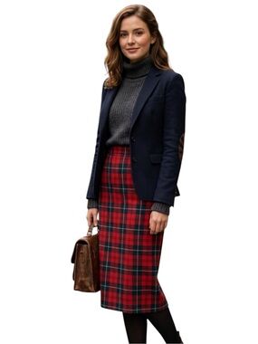 Vintage Pendleton Wool Tartan Plaid Midi Skirt A-Line 12 Preppy Dark Academia